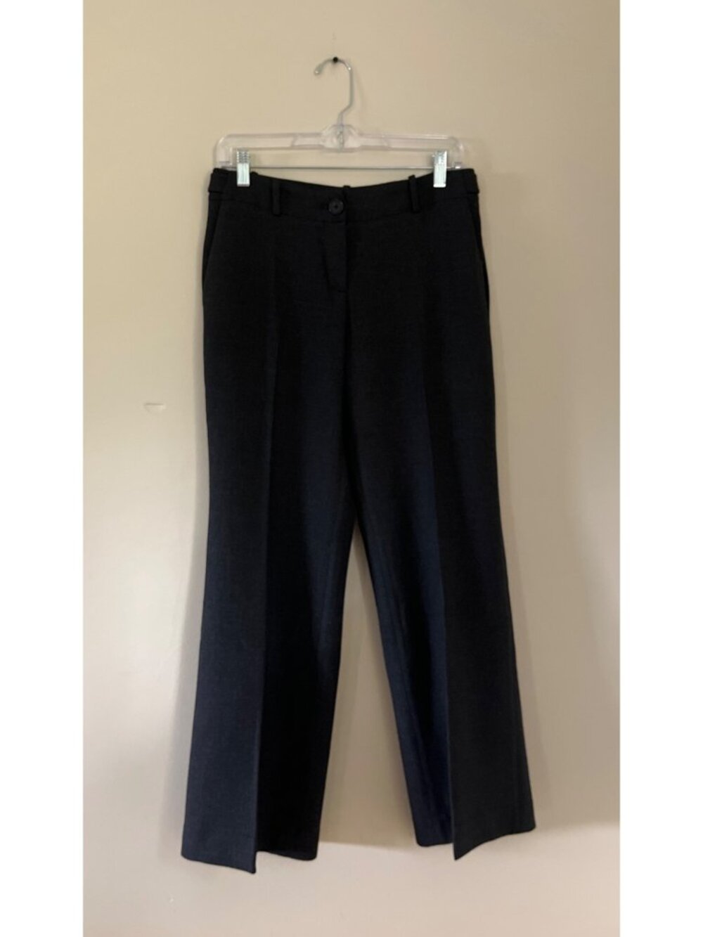 Loft Womens Size 4P Petite Dark Gray Straight Leg Trousers Pants Mid-Rise
